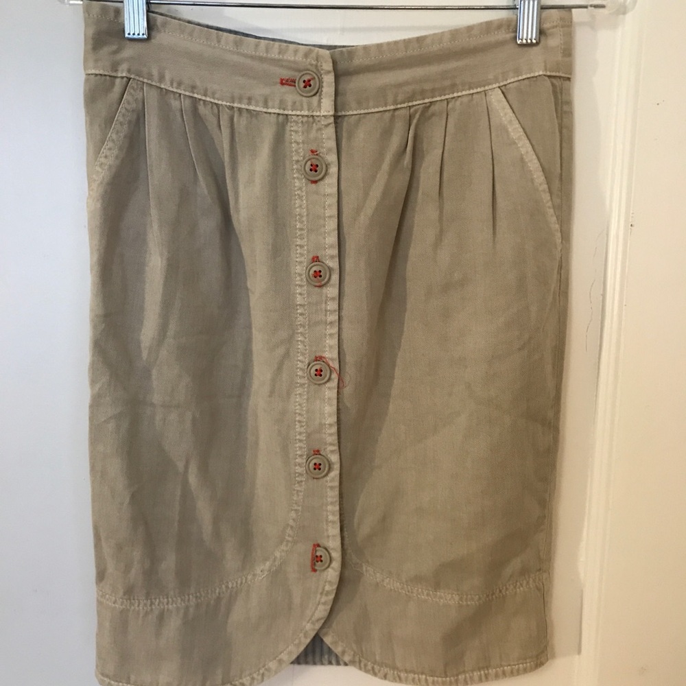 Anthropologie khaki skirt